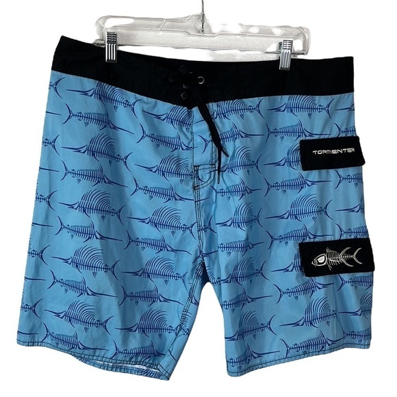 Tormenter Shorts Hybrid Men Cargo Performance Fishing Zip Pockets Blue 38 - Picture 1 of 14